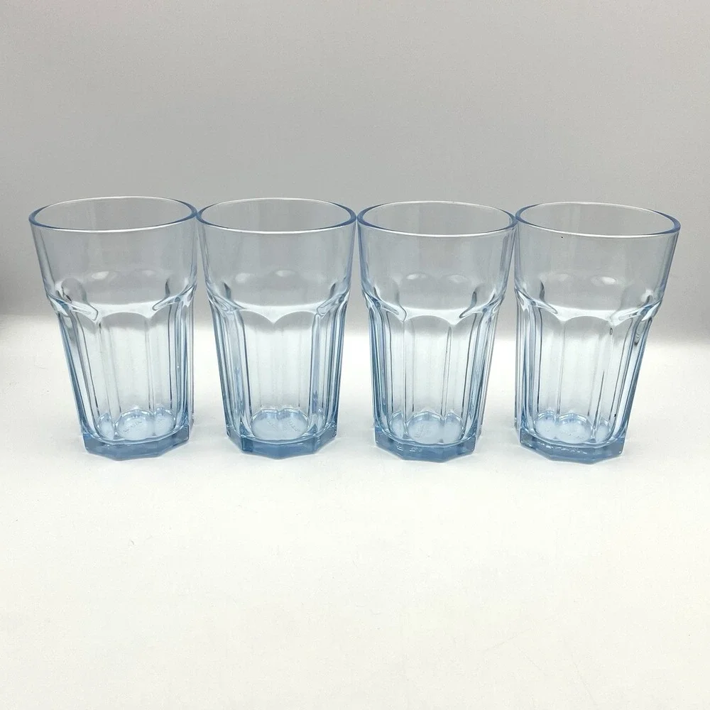 IKEA Blue Tinted Glass Tumblers 5.25